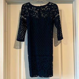Loft navy lace dress
